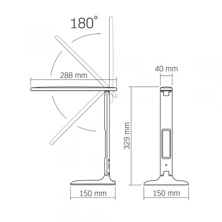 LED stolná lampa s displejom 490lm | RIO WHITE