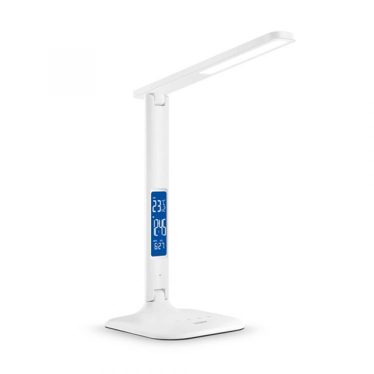 LED stolná lampa s displejom 490lm | RIO WHITE