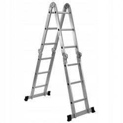 Multifunkčný hliníkový rebrík 4x3 | AW23110 - oporný rebrík, samostatne stojaci rebrík, pracovná plošina alebo schodiskový rebrík.