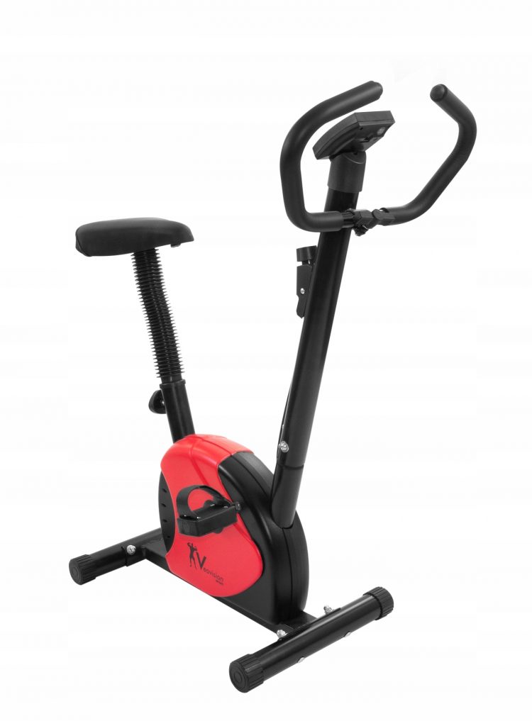 Stacionárny bicykel / rotopéd s LCD | červeno-čierny - vhodný pre ľudí, ktorí dbajú na svoj vzhľad a kondíciu. Maximálna hmotnosť užívateľa: 110 kg.