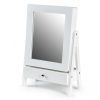 Toaletný kozmetický stolík s veľkým zrkadlom | biely