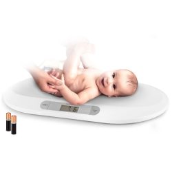 Digitálna váha pre bábätká BW-141 | biela - detská váha pre batoľatá má veľký, čitateľný LCD displej. Vysoká presnosť merania: až 0,01 kg.