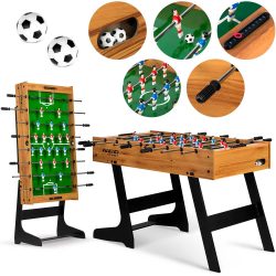 Drevený stolný futbal 121x61x80 cm | NS-803 - veľmi stabilný stôl so zosilnenou konštrukciou. Sada obsahuje 2 loptičky. Plný počet hráčov.
