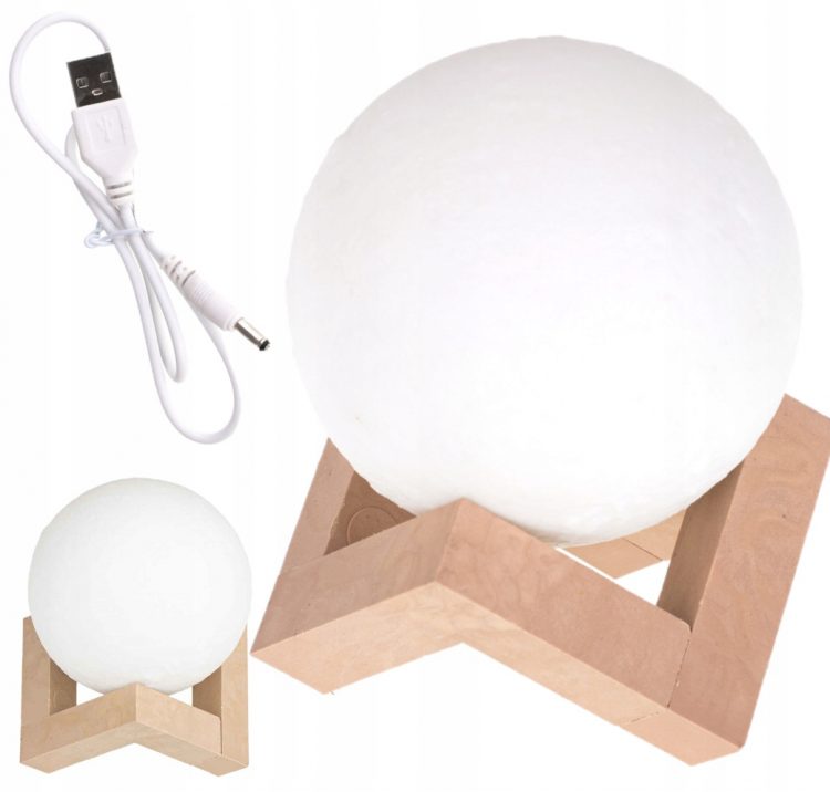 Nočná lampa - mesiac 3D - mesačná 3D dekoračná lampa. Módny doplnok do každej domácnosti alebo kancelárie. Svetelný zdroj: LED.