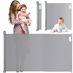 Detská zábrana / bariéra - rozťahovacia Nukido | sivá - bezpečnostná zástena pre deti umožňuje montáž do akýchkoľvek dverí a priechodov.