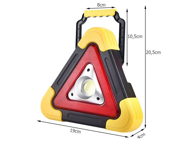 Multifunkčný výstražný trojuholník s LED svetlom - 5 režimov