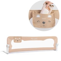 Ochranná zábrana / bariéra na posteľ 150cm Nukido | béžová - eliminuje možnosť pádu dieťaťa z postele. Bezpečnostné pásy SafetyBelt.