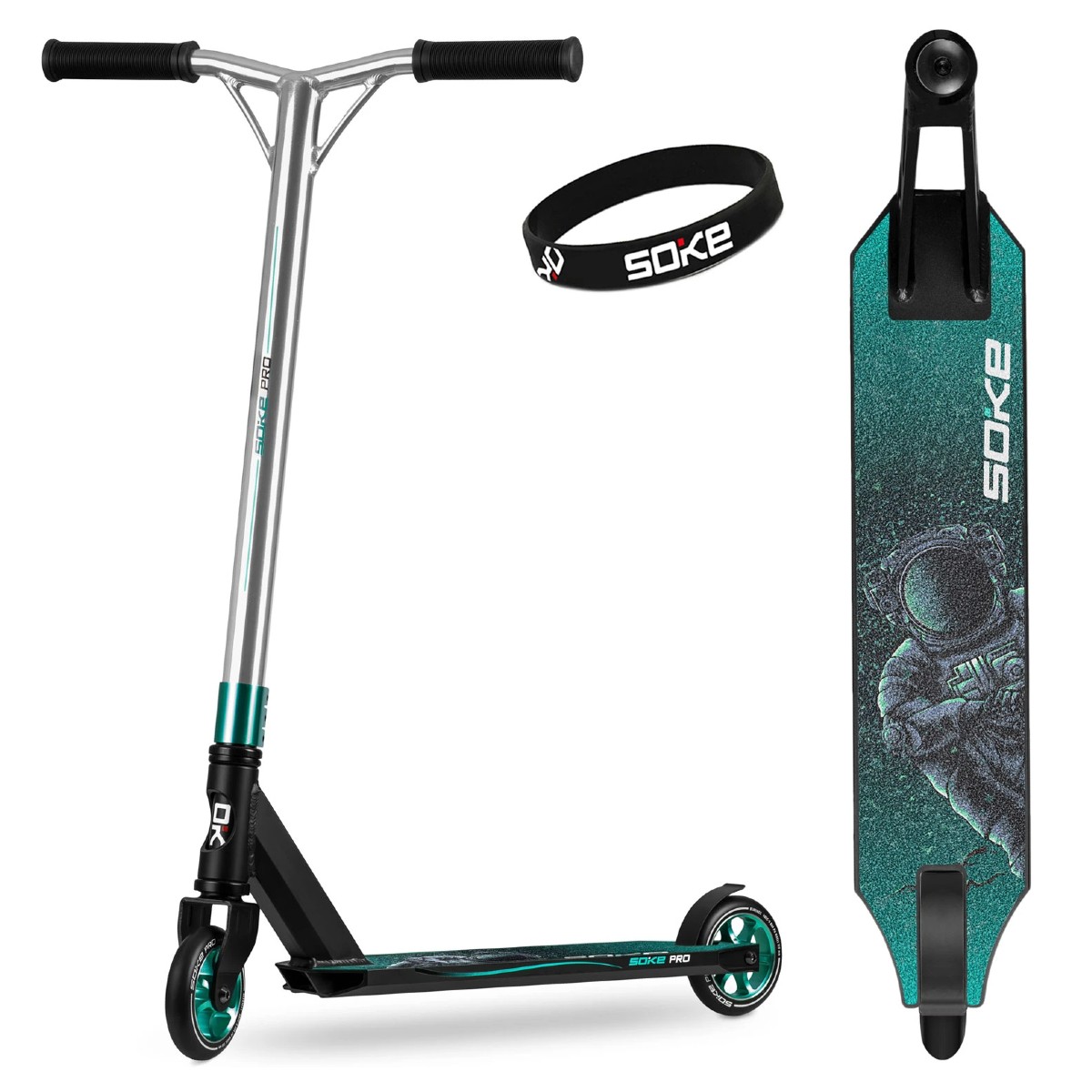 Freestyle kolobežka Soke XTR strieborno-tyrkysová (1) Freestyle kolobežka Soke XTR | strieborno-tyrkysová