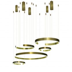 Zlatá kruhová závesná LED lampa PREMIUM 326W je spojením estetiky s komfortom používania a funkčnosťou. Lampy využívajú modul LED.