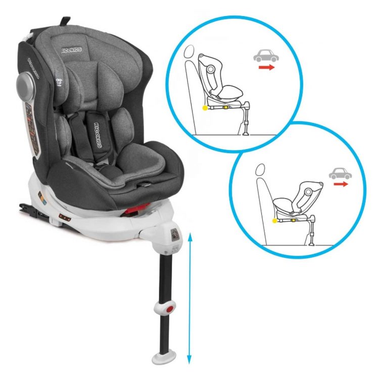 Otočná autosedačka Stigo - šedá | ISOFIX