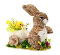 Veľkonočná dekorácia - zajačik je vyrobená z kvalitných materiálov. Ideálne poslúži ako veľkonočná dekorácia alebo súčasť jarnej výzdoby.