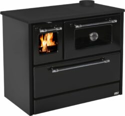 Sporák na tuhé palivo, pravý vývod, 701 OMEGA, čierny | SI-701-CZ-P