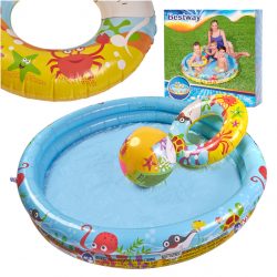 Detský bazénik s príslušenstvom, 122 cm | BCX5894 + plážová lopta + koleso na plávanie = fantastická súprava na vodné hry.