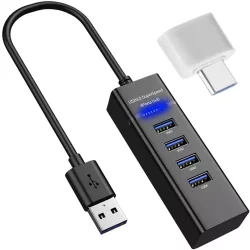 Mini USB hub, Izoxis 19157, 4 porty | M19157 je ultra rýchly, 4 portový aktívny USB s prepínačmi! Už nebudete musieť odpájať ďalšie zariadenia.