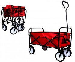 Skladací záhradný prepravný vozík, červený | WOZ3832 sú veľmi univerzálne, môžete v nich voziť nákup, veci na výlet a podobne.