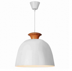 Závesná lampa, biela, Aulla | LP-1228/1P je návrh svietidla, ktoré sa bude najviac hodiť do kuchyne. Prezentuje sa kovovým golierom, v tvare kupoly.