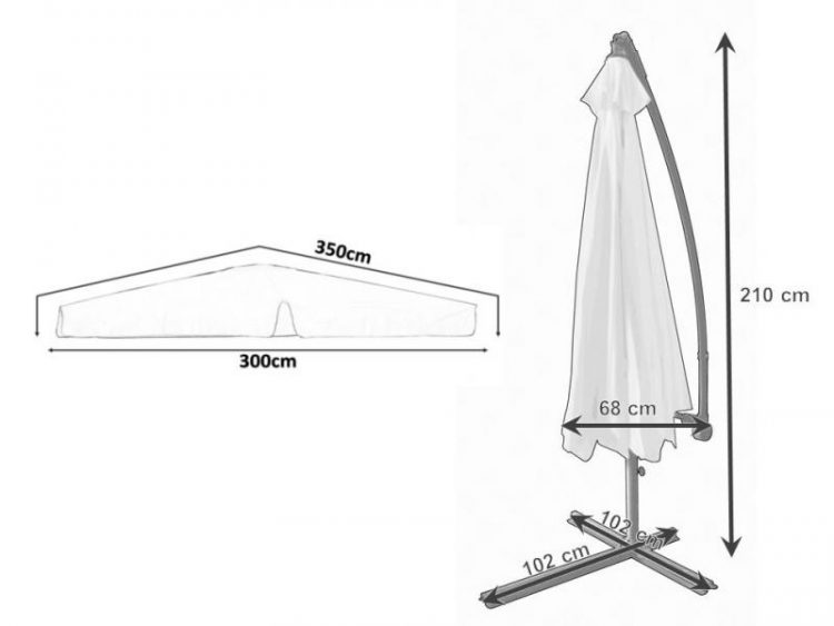 Záhradný slnečník, 3 m, béžový, Garden Line | GAO2866