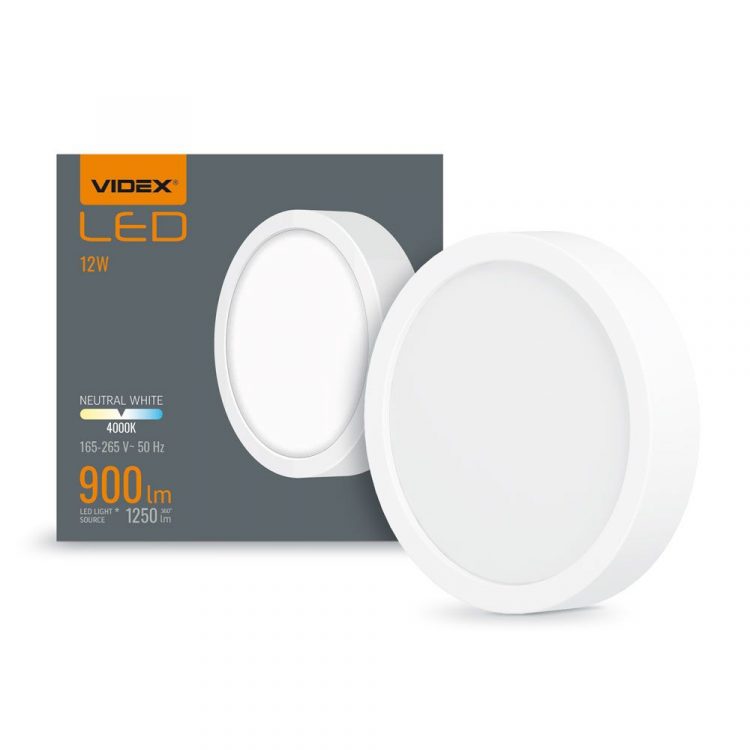 Bodové svietidlo, biele, 12 W, Surface Downlight Fixture, Videx | DLRS-124 predstavuje tenký dizajn a úzke rámy poskytujú modernejší vzhľad.