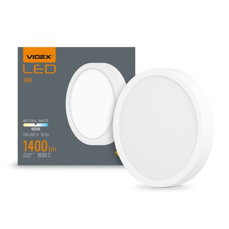 Bodové svietidlo, biele, 18 W, Surface Downlight Fixture, Videx | DLRS-184 predstavuje tenký dizajn a úzke rámy poskytujú modernejší vzhľad.