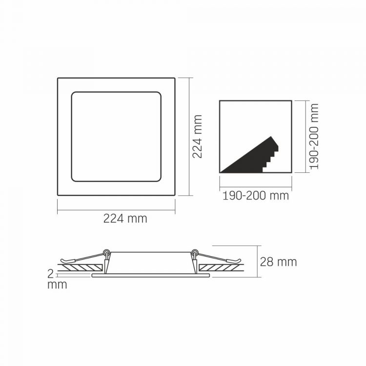 Bodové svietidlo, biele, 18 W, Downlight Fixture, Videx | DLBS-184