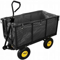 Záhradný prepravný vozík, 450 kg, čierny, Gardenline | WOZ0115B určený na prepravu ľahkých a ťažkých bremien do 450 kg, predmetov a tovaru.