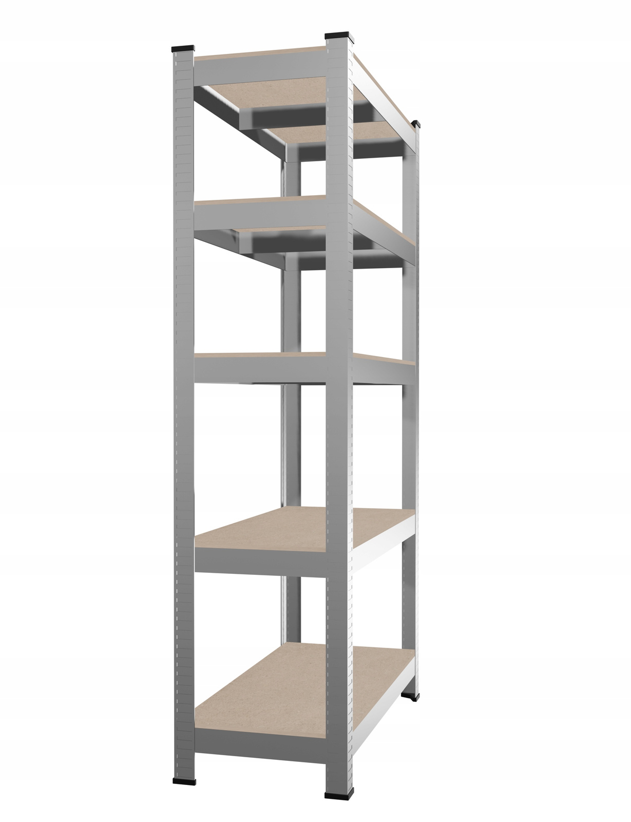 Kovový úložný regál, 150x70x30 cm, 750 kg, strieborný