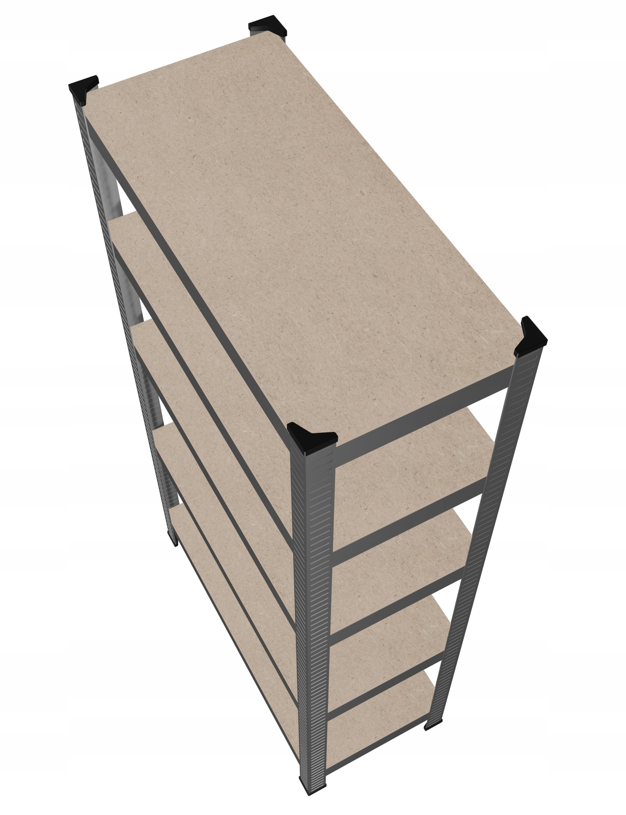Kovový úložný regál, 150x70x30 cm, 750 kg, strieborný
