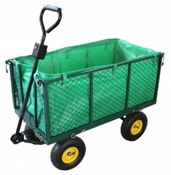 Záhradný prepravný vozík, zelený, 300 kg, Gardenline | WOZ0108G, vyrobený z odolných materiálov. Určené na prepravu ľahkých a ťažkých bremien do 450 kg.