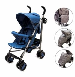 Kočík s príslušenstvom, + dáždnik, 6-36 mesiacov | modrý je určený pre deti vo veku od 6 mesiacov do 3 rokov a maximálnej hmotnosti 15 kg.