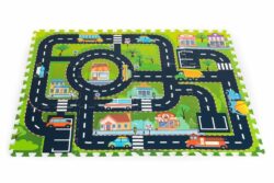 Penová podložka, puzzle, dopravné ihrisko | 114 x 86 cm pozostáva z 12 ks puzzlí, ktoré sa dajú ľubovoľne kombinovať. Je pre deti úplne bezpečná.