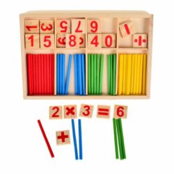 Edukačná Montessori súprava na učenie počítania | 74 ks vyrobená z dreva. Ideálne na učenie sa základov matematiky. Učenie hrou.
