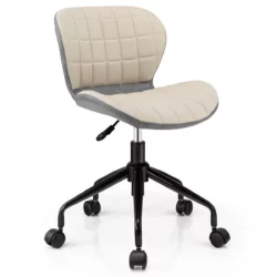 Kancelárska stolička, PU koža, otočná, do 150 kg | béžovo-sivá, je významným doplnkom k stolu v zamestnaní, doma v pracovni, alebo v detskej izbe.