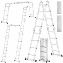 Rebríkové lešenie 4x4, s plošinou | 150 kg značky HIGHER možno použiť ako samostatne stojaci rebrík, ako oporný rebrík či ako pracovnú plošinu.