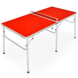 Stôl na stolný tenis, červený | + príslušenstvo je ideálny na spestrenie osláv či všedných dni. Je využiteľný ako vo vnútri, tak aj vonku.