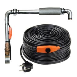 Vykurovací kábel na ochranu proti mrazom, s termostatom | 18 m, vykurovanie potrubia proti poškodeniu vodovodných rúr mrazom.