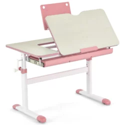Výškovo nastaviteľný stôl, s naklápacou doskou | ružový, e ideálny pre deti rôzneho veku. Má 7-úrovní nastavenia, v rozsahu 0-60°.