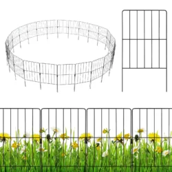 Záhradný plot, kovový | 25 ks je všestranný plot, ktorý môžete postaviť na okraj cesty, na záhradu či kvetinovému záhonu, aby účinne blokoval zvieratká.