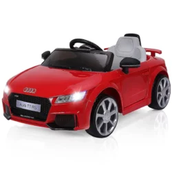 Detské elektrické autíčko Audi TT RS | červené bude skvelým darčekom pre tých najmenších. Je možné ho ovládať manuálne alebo pomocou diaľkového ovládača.