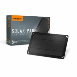 Prenosná solárna nabíjačka, VSO-F505U, VIDEX | 5W, ľahká, prenosná solárna nabíjačka, ktorá dokáže premeniť slnečné svetlo na elektrinu.