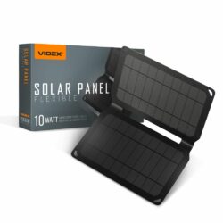 Prenosná solárna nabíjačka, VSO-F510U, VIDEX | 10W, ľahká, prenosná solárna nabíjačka, ktorá dokáže premeniť slnečné svetlo na elektrinu.