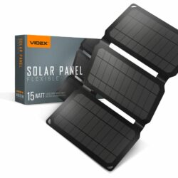 Prenosná solárna nabíjačka, VSO-F515UU, VIDEX | 15W, ľahká, prenosná solárna nabíjačka, ktorá dokáže premeniť slnečné svetlo na elektrinu.