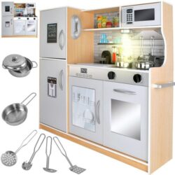 Detská kuchynka 22115, drevená, sivá | Kruzzel