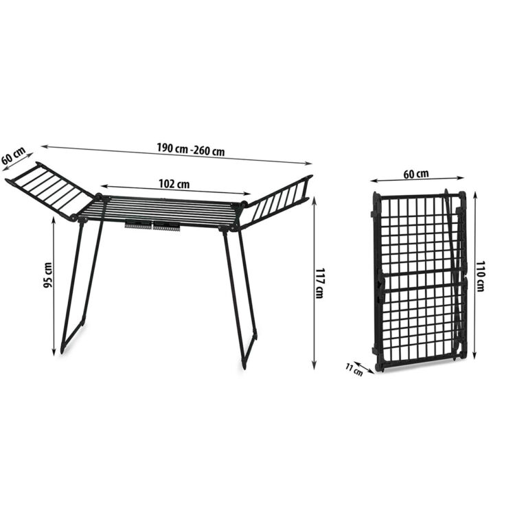 Sušiak na bielizeň Lýdia - teleskopický, čierny | 27 m