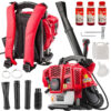 Chrbtový benzínový fukár na lístie RTODL0059, 3,8 HP | RED TECHNIC je oveľa pohodlnejší ako ten tradičný, ktorý musíme držať v rukách.