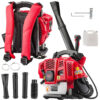 Chrbtový benzínový fukár na lístie RTODL0059, 3,8 HP | RED TECHNIC je oveľa pohodlnejší ako ten tradičný, ktorý musíme držať v rukách.