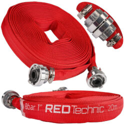 Požiarna hadica pre čerpadlá RTWS0065, 20M | RED TECHNIC je určená na čerpanie čistej a špinavej vody a septikov. Je odolná voči extrémnym teplotám.