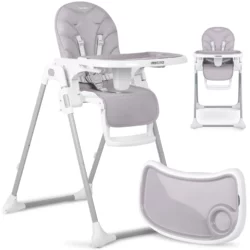 Detská jedálenská stolička, sivá | Ricokids umožní deťom sedieť za jedným stolom s dospelými, čo napomôže k rozvoju ich sociálnych a stolovacích zručností.
