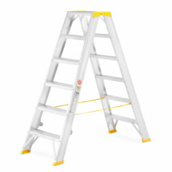 Obojstranný montážny rebrík 9406, 150 kg | ALOSS je voľne stojaci montážny rebrík s obojstranným vstupom, hodí sa na každú stavbu.