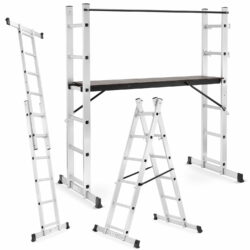 Rebríkové lešenie s plošinou 3v1, 2 x 6 | 150kg umožňuje bezpečnú a pohodlnú prácu, navyše ho možno použiť ako 3 rôzne produkty.