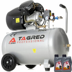 Olejový kompresor, 100L, 3500W + príslušenstvo | TAGRED